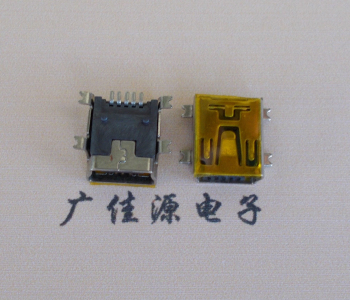 呼和浩特MINI USB 5P 接口 母座 全贴带麦拉 高9.6带0.9柱子