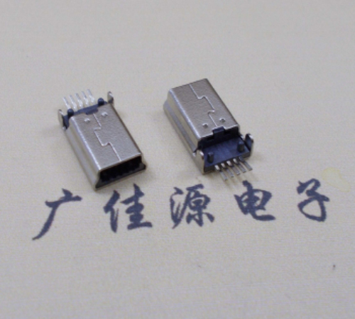 呼和浩特MINI USB公头 5pin端子贴板带柱 10.7mm体长