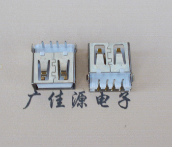 呼和浩特USB母座接口 AF90度沉板1.9引脚4P插件白胶芯直边