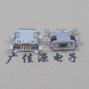 呼和浩特MICRO USB5pin接口 四脚贴片沉板母座 翻边白胶芯