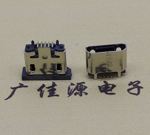 呼和浩特micro usb5p母座立式贴板H=5.1无边有柱