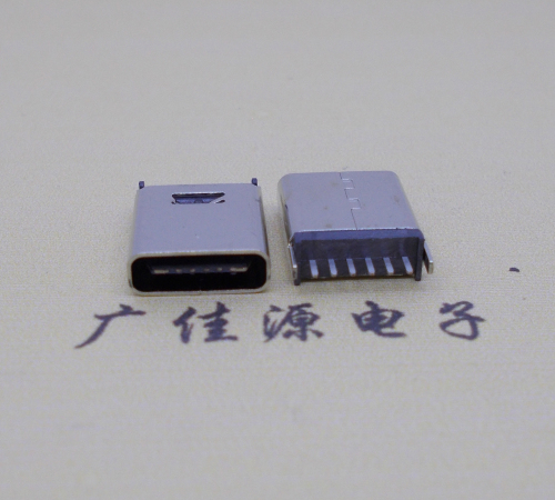 呼和浩特直立式插板Type-C6p母座连接器高H=10.0mm