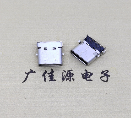 呼和浩特type c24p板上双壳连接器接口 DIP+SMT L=10.0脚长1.6母头